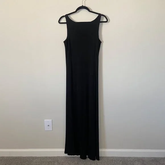 Lauren Ralph Lauren | Dresses | Black Lauren Ralph Lauren Maxi Dress Jersey  Knit Small | Poshmark